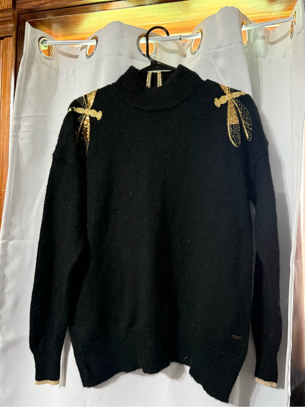 Joules Black Dragonfly Knit Sweater with Branded Label size 8